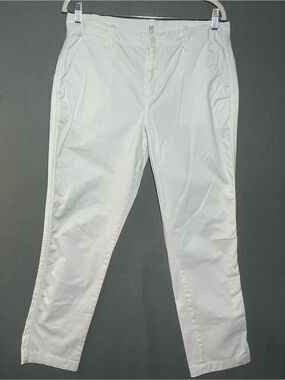 GAP White Girlfriend Chinos Size 10 Stretch Ankle Pants